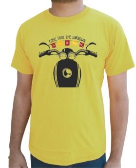 Come to The Unkown Half Sleeve T-Shirt Yellow