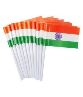 Indian Plastic Flag For Independence Day (Pack of 5 Flags)